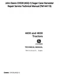 John Deere CH530 (4GQ-1) Sugar Cane Harvester Repair Service Technical Manual - TM144119 preview