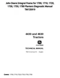 John Deere Integral Frame for 1700  1710  1720  1730  1750  1780 Planters Diagnostic Manual TM135919 preview