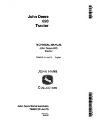 John Deere 820 Tractor Technical Manual - TM4212 preview