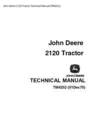 John Deere 2120 Tractor Technical Manual - TM4252 preview