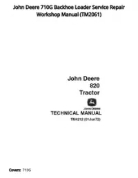 John Deere 710G Backhoe Loader Service Repair Workshop Manual - TM2061 preview