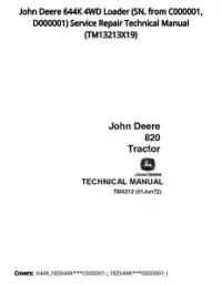John Deere 644K 4WD Loader (SN. from C000001  D000001) Service Repair Technical Manual - TM13213X19 preview