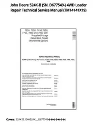 John Deere 524K-II (SN. D677549-) 4WD Loader Repair Technical Service Manual - TM14141X19 preview