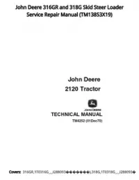 John Deere 316GR and 318G Skid Steer Loader Service Repair Manual - TM13853X19 preview