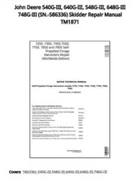 John Deere 540G-III  640G-III  548G-III  648G-III 748G-III (SN.-586336) Skidder Repair Manual TM1871 preview
