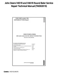 John Deere V451R and V461R Round Baler Service Repair Technical Manual - TM302019 preview