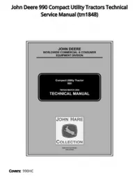John Deere 990 Compact Utility Tractors Technical Service Manual - tm1848 preview