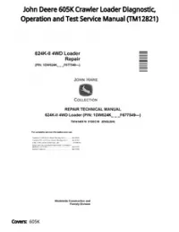 John Deere 605K Crawler Loader Diagnostic  Operation and Test Service Manual - TM12821 preview