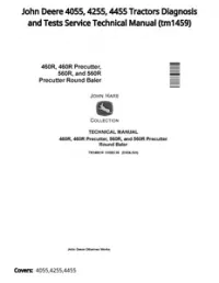 John Deere 4055  4255  4455 Tractors Diagnosis and Tests Service Technical Manual - tm1459 preview