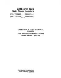 John Deere Skid Steer Loaders models 328E  332E (SN.E236673-) Diagnostic and Test Service Manual - TM12802 preview