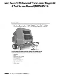 John Deere 317G Compact Track Loader Diagnostic & Test Service Manual - TM13850X19 preview