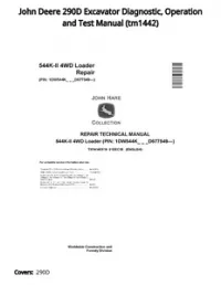 John Deere 290D Excavator Diagnostic  Operation and Test Manual - tm1442 preview