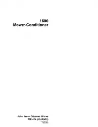 John Deere 1600 Mower – Conditioner Technical Manual - TM1474 preview
