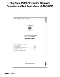 John Deere 650DLC Excavator Diagnostic  Operation and Test Service Manual - TM10008 preview