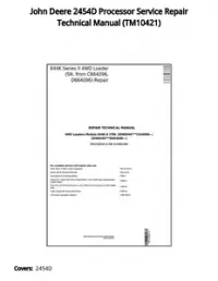 John Deere 2454D Processor Service Repair Technical Manual - TM10421 preview