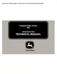 John Deere 990 Compact Utility Tractor Technical Manual - TM1848 preview