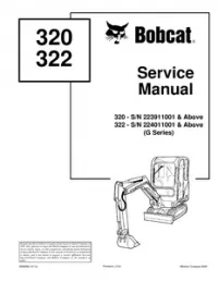 Bobcat 320 322 Mini Excavator Service Repair Workshop Manual 223911001 224011001 preview