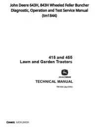 John Deere 643H  843H Wheeled Feller Buncher Diagnostic  Operation and Test Service Manual - tm1844 preview