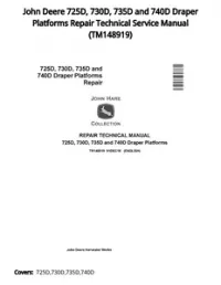 John Deere 725D  730D  735D and 740D Draper Platforms Repair Technical Service Manual - TM148919 preview