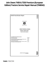 John Deere 7430 & 7530 Premium (European Edition) Tractors Service Repair Manual - TM8042 preview