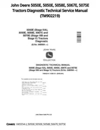 John Deere 5050E  5050E  5058E  5067E  5075E Tractors Diagnostic Technical Service Manual - TM902219 preview