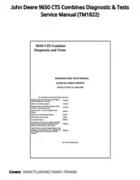 John Deere 9650 CTS Combines Diagnostic & Tests Service Manual - TM1822 preview