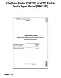 John Deere Tractor 7330 2WD or MFWD Tractors Service Repair Manual - TM401219 preview