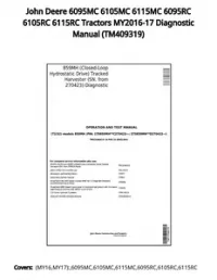 John Deere 6095MC 6105MC 6115MC 6095RC 6105RC 6115RC Tractors MY2016-17 Diagnostic Manual - TM409319 preview