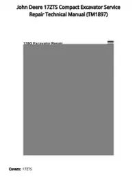 John Deere 17ZTS Compact Excavator Service Repair Technical Manual - TM1897 preview