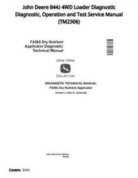 John Deere 844J 4WD Loader Diagnostic Diagnostic  Operation and Test Service Manual - TM2306 preview