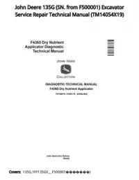 John Deere 135G (SN. from F500001) Excavator Service Repair Technical Manual - TM14054X19 preview