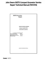 John Deere 50ZTS Compact Excavator Service Repair Technical Manual - TM1818 preview