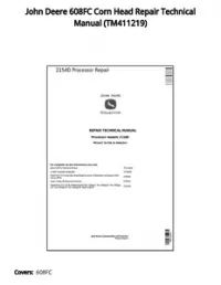 John Deere 608FC Corn Head Repair Technical Manual - TM411219 preview