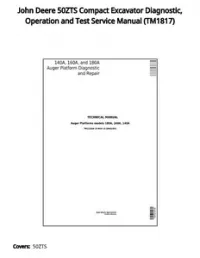 John Deere 50ZTS Compact Excavator Diagnostic  Operation and Test Service Manual - TM1817 preview