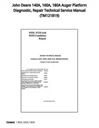 John Deere 140A  160A  180A Auger Platform Diagnostic  Repair Technical Service Manual - TM121819 preview