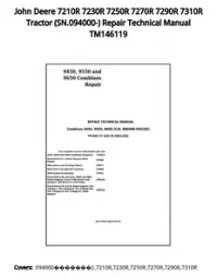 John Deere 7210R 7230R 7250R 7270R 7290R 7310R Tractor (SN.094000-) Repair Technical Manual TM146119 preview