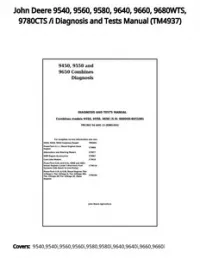 John Deere 9540  9560  9580  9640  9660  9680WTS  9780CTS /i Diagnosis and Tests Manual - TM4937 preview