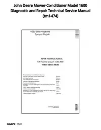 John Deere Mower-Conditioner Model 1600 Diagnostic and Repair Technical Service Manual - tm1474 preview