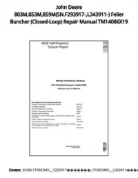 John Deere 803M 853M 859M(SN.F293917- L343911-) Feller Buncher (Closed-Loop) Repair Manual TM14086X19 preview