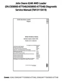 John Deere 624K 4WD Loader (SN.C658065-677548;D658065-677548) Diagnostic Service Manual - TM13115X19 preview