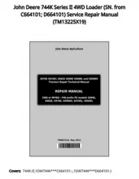 John Deere 744K Series II 4WD Loader (SN. from C664101; D664101) Service Repair Manual - TM13225X19 preview