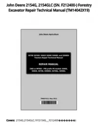 John Deere 2154G  2154GLC (SN. F212400-) Forestry Excavator Repair Technical Manual - TM14042X19 preview