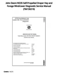 John Deere W235 Self-Propelled Draper Hay and Forage Windrower Diagnostic Service Manual - TM130219 preview