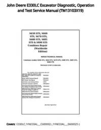 John Deere E330LC Excavator Diagnostic  Operation and Test Service Manual - TM13103X19 preview