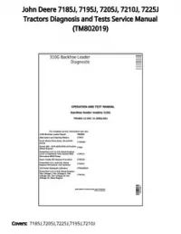 John Deere 7185J  7195J  7205J  7210J  7225J Tractors Diagnosis and Tests Service Manual - TM802019 preview