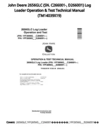 John Deere 2656GLC (SN. C266001-  D266001) Log Loader Operation & Test Technical Manual - TM14039X19 preview