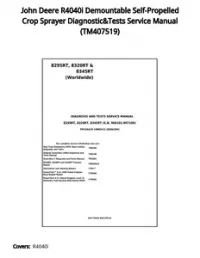 John Deere R4040i Demountable Self-Propelled Crop Sprayer Diagnostic&Tests Service Manual - TM407519 preview