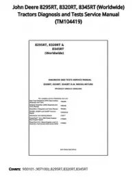 John Deere 8295RT  8320RT  8345RT (Worldwide) Tractors Diagnosis and Tests Service Manual - TM104419 preview