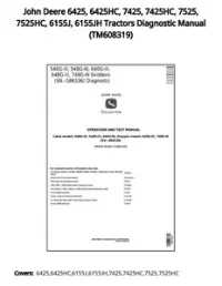 John Deere 6425  6425HC  7425  7425HC  7525  7525HC  6155J  6155JH Tractors Diagnostic Manual - TM608319 preview