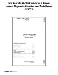 John Deere 655C  755C incl.Series II Crawler Loaders Diagnostic  Operation and Tests Manual - tm2313 preview